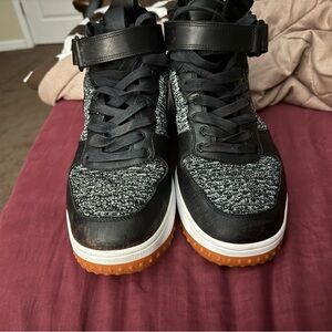 Men's Black and Gray High-Top Sneakers